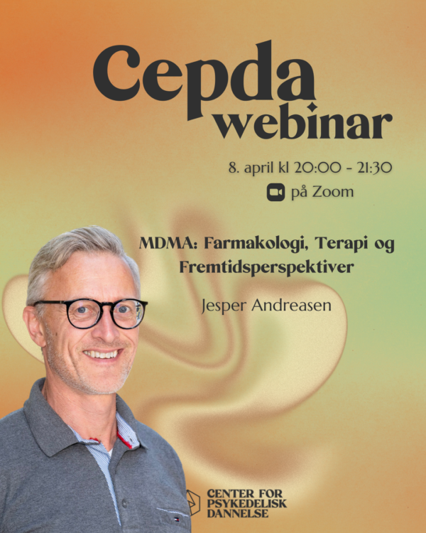 Billet: Webinar: MDMA - Farmakologi, Terapi og Fremtidsperspektiver v. Jesper Andreasen